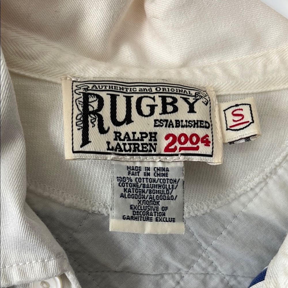 Ralph Lauren Rugby Blue & White Striped Polo Shirt small - Picture 3 of 9
